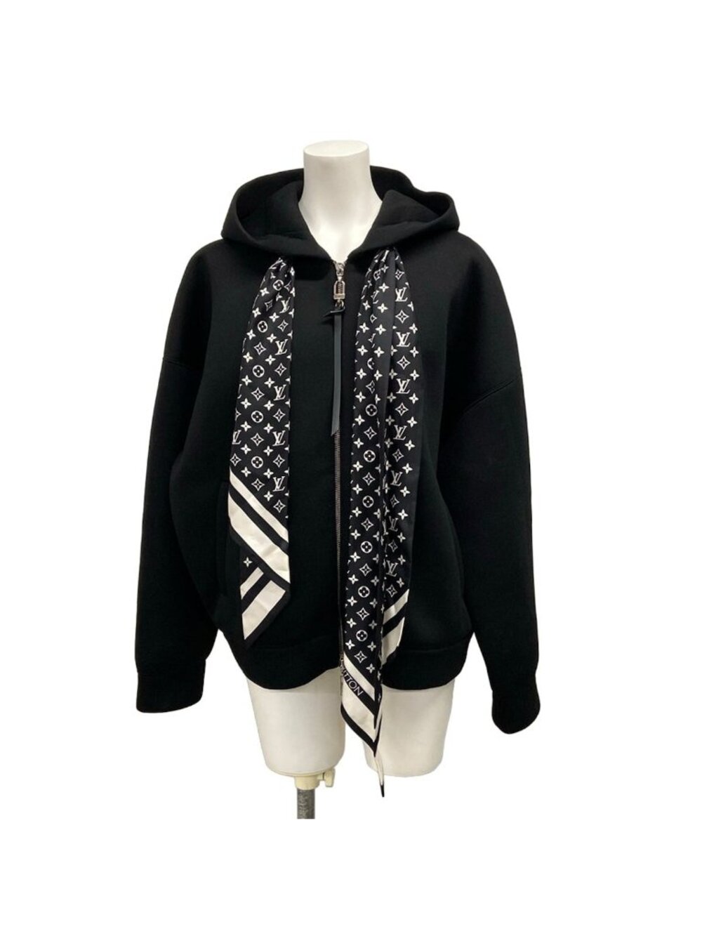 Louis Vuitton Hoodie Black White Zip XS